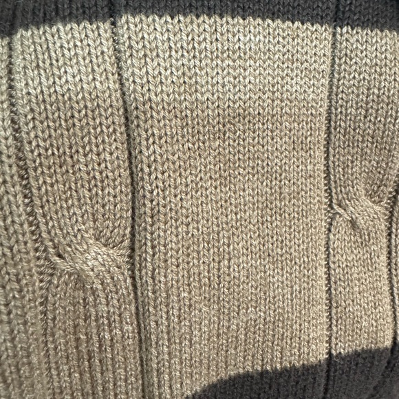 OSCAR DE LA RENTA Brown Stripe Knit Sweater L Men’s Classic Cable Pullover - Picture 9 of 9